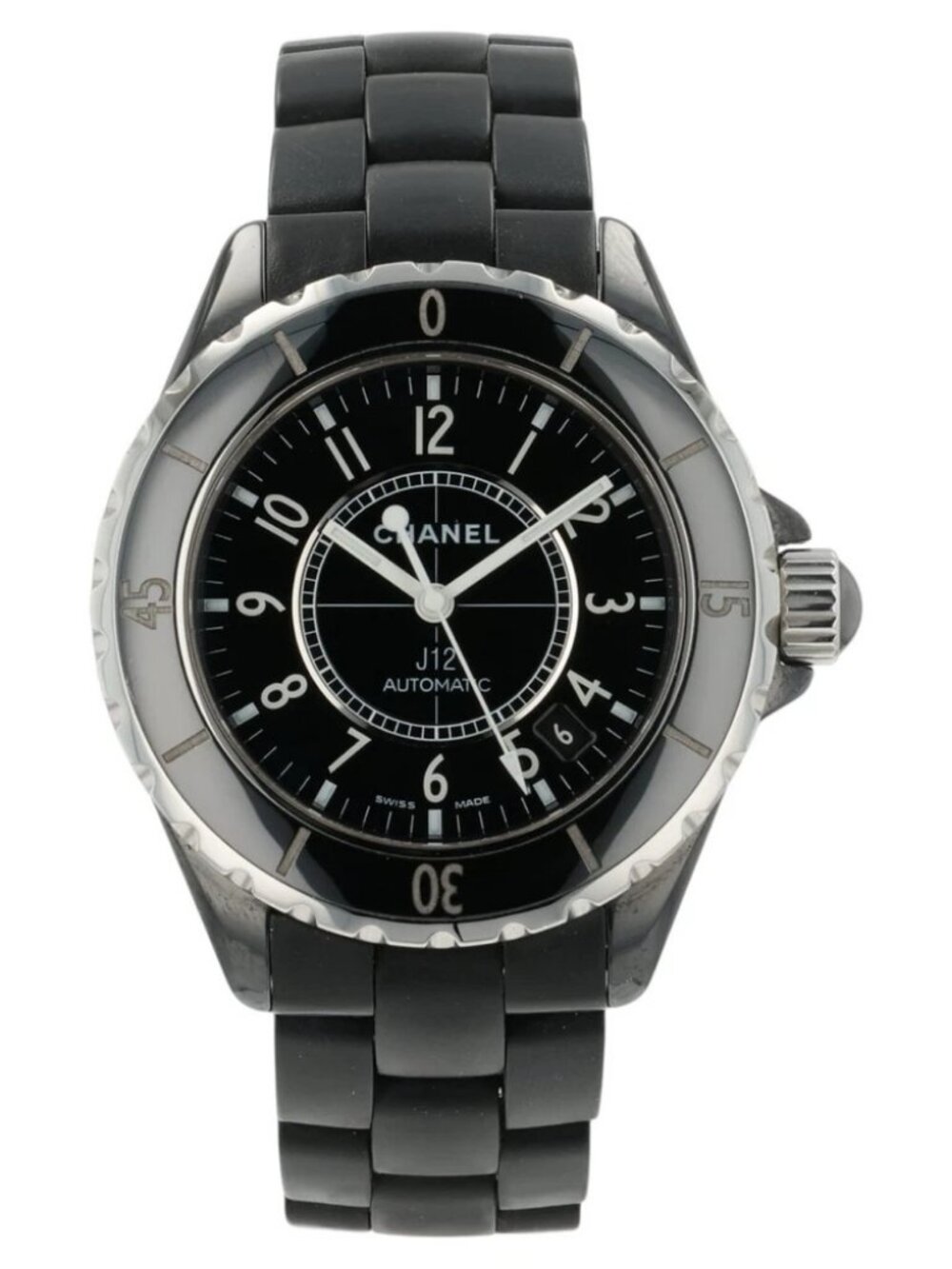 Chanel J12 Black Dial Stainless Steel 39mm Automatic Women's Watch - Box/Papers